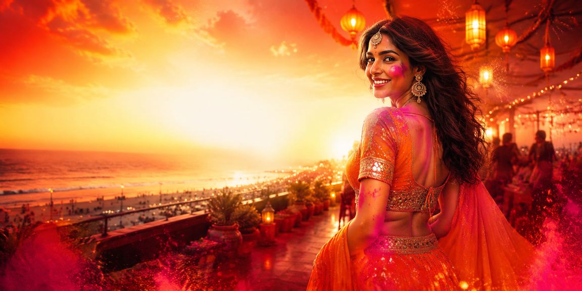Vibrant Holi festival themed promotions at a casino in Chennai